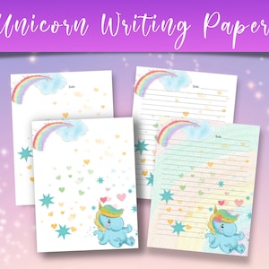Blocco note unicorno stampabile, cancelleria, diario unicorno, set di cancelleria arcobaleno, blocco note carino, cancelleria per bambini, cancelleria per ragazze, amante degli unicorni