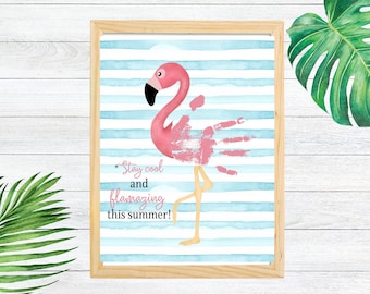 Sommer Handabdruck Handwerk Sommer Handabdruck Kunst Sommer Handabdruck für Kleinkind Sommer Kunst für Kinder Andenken Sommer Handwerk Lager Aktivitäten Kinder