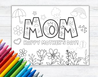Mother’s Day Coloring Page Mother’s Day Card Printable Mother’s Day Card For Kids Mother's Day Class Activity Gift for Mom K-3 Teacher Craft