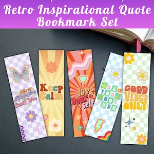 Retro Bookmark Printable Motivational Bookmarks Motivational Quotes Positive Affirmation Motivational and Inspirational Bookmark