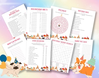Hunde Party Spiel Bundle Hund Thema Geburtstagsspiel Welpen Geburtstagsspiele Geburtstagsparty Spiele Welpen Pawty Spiele Druckbare Hundespiele Download