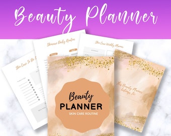 Beauty Planner Printable, Skin care routine planner, Beauty routine, Skincare tracker, Beauty Journal, Self care Planner, Skincare Journal