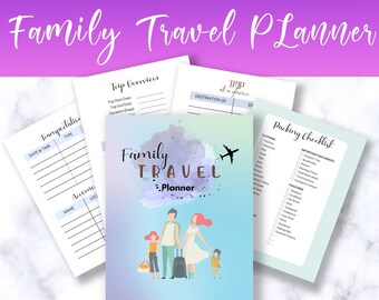 Travel Planner for Family Trips Printable Road Trip Planner Family Trip Vacation Planner Travel Organizer Travel Planner Template Keep Track