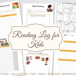 Reading Tracker Leeslogboek voor kinderen Dagboek lezen Graad 3 4 5 Record Book Series Tracker Zomerleestabel Leesuitdaging Afdrukbaar