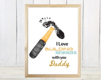 Fathers Day Handprint Craft Hammer Dads Day Handprint Art Father’s Day Craft Activities Handprint Keepsake Art Gift For Dad