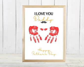Vatertag Handabdruck Handwerk Ich liebe dich Papa Handabdruck Kunst Vatertag Handwerk Aktivitäten Handabdruck Andenken Kunst Geschenk für Papa