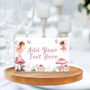 Étiquettes modifiables de nourriture de fête de fée Cartes vierges de tente de nourriture de fée