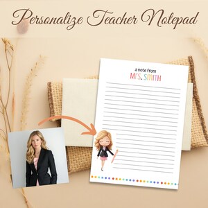 Personalized Teacher Notepad Custom A Note From Teacher Stationery ...