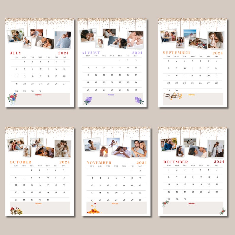 2024 Custom Photo Calendar 2024 Personalized Calendar Photo Etsy Canada