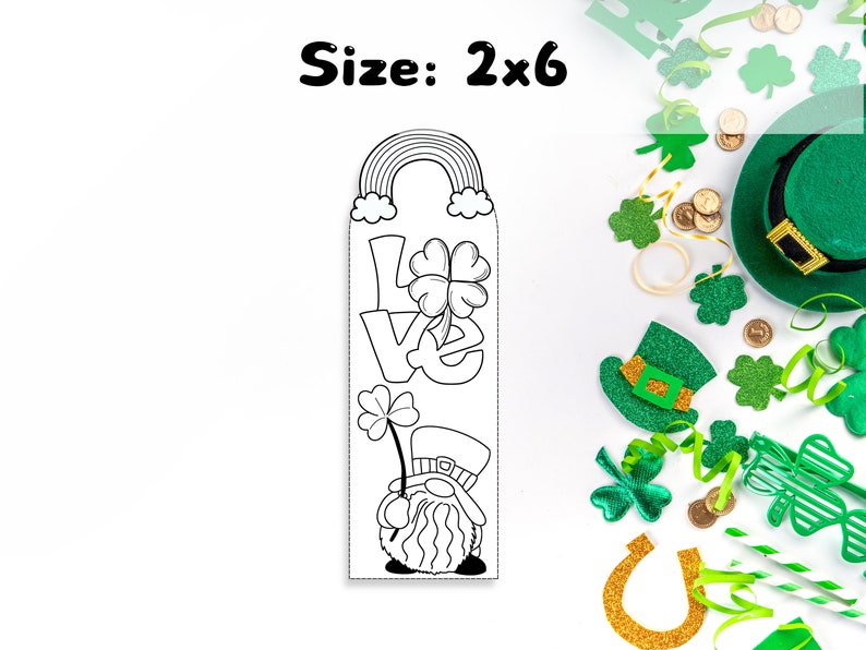 Coloring Irish Bookmark St Patrick's Day Gift for Kids Librarian Gifts ...