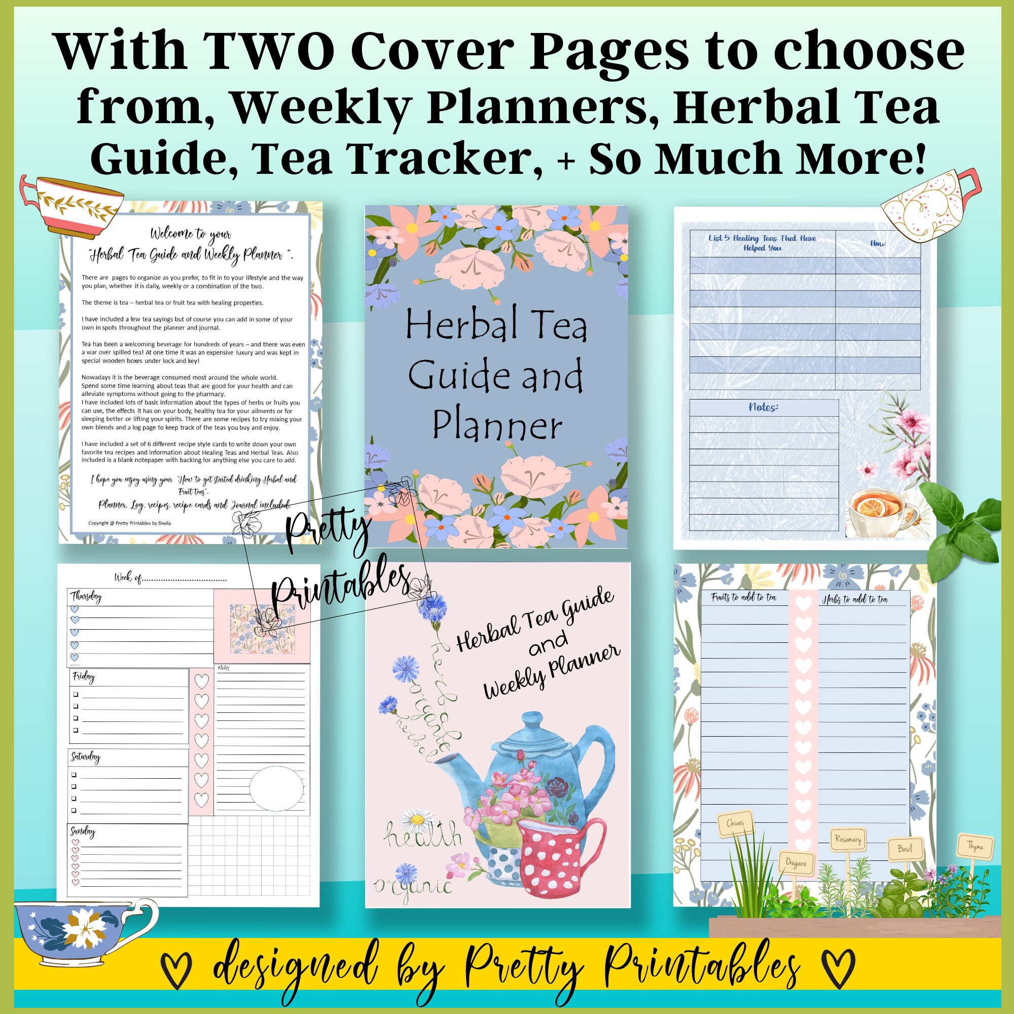 Herbal Tea, Herbal Remedies, Printable Planner, Tea Journal, Recipe ...