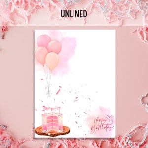 Happy Birthday Stationary Printable Stationery Birthday Paper Letter ...