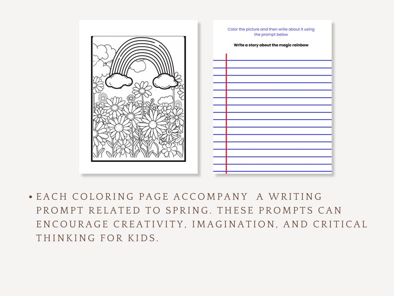 Coloring Pages for Kids Printable Writing Prompts Kids Spring ...