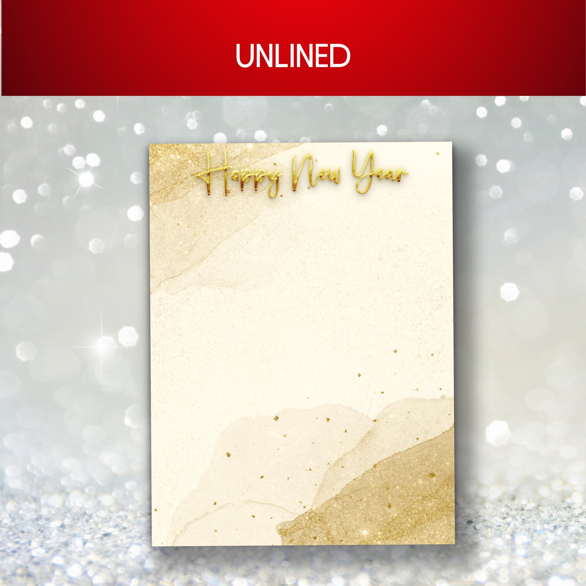 Printable Happy New Year Stationery Holiday Stationary New Years Eve Stationery Notepaper ...