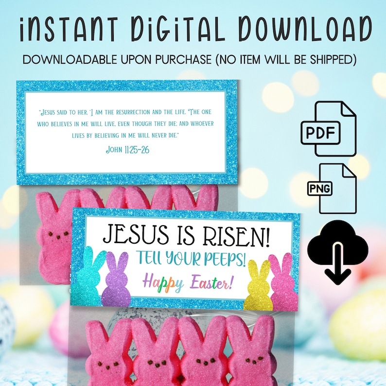 Jesus is Risen Tell Your Peeps Happy Easter Peeps Topper He is Risen