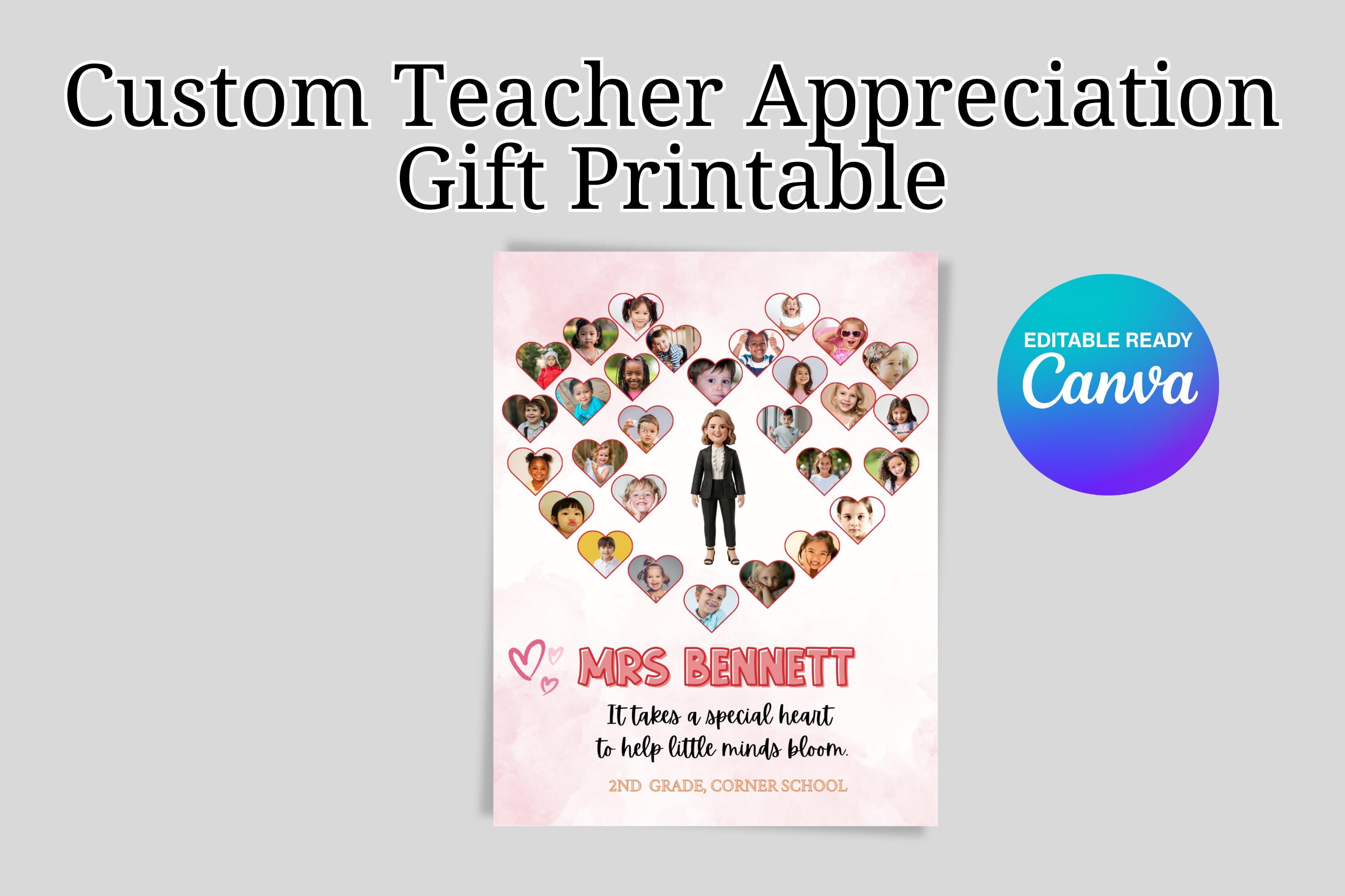 Custom Teacher Appreciation Gift, Personalized End of Year Teacher Gift ...