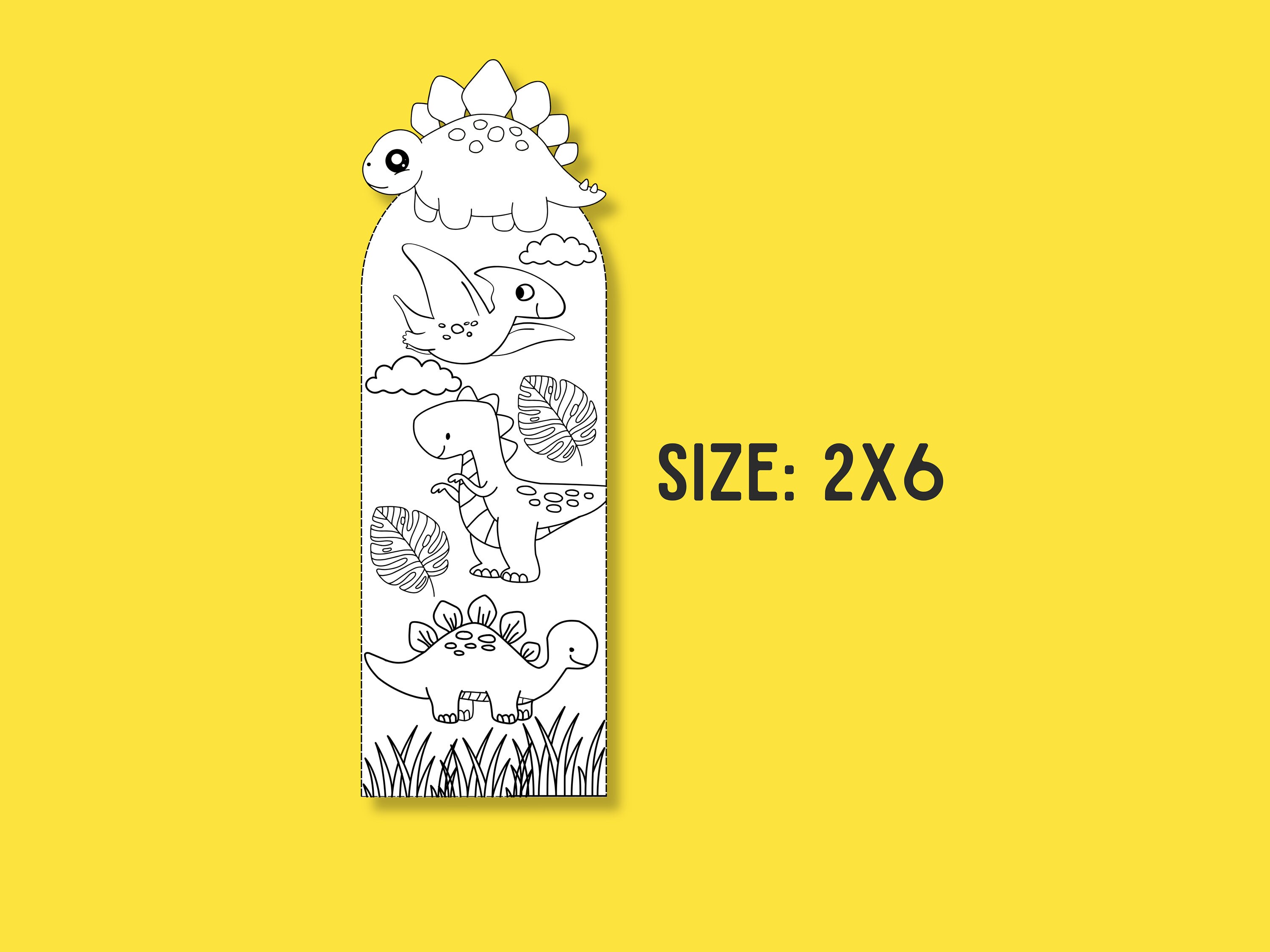 Dinosaur Bookmarks With Topper Coloring Bookmark Printable Dinosaurs ...