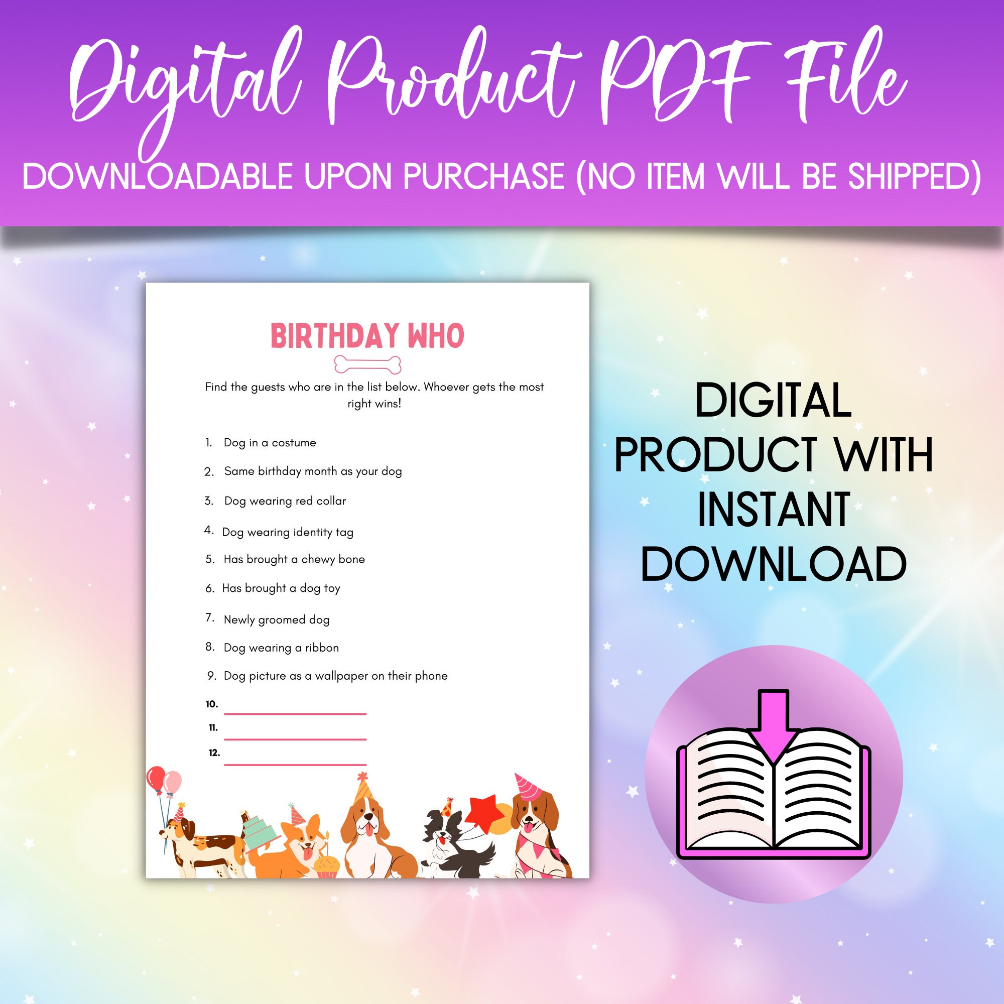 Dog Party Game Bundle Dog Theme Birthday Game Puppy Birthday Games