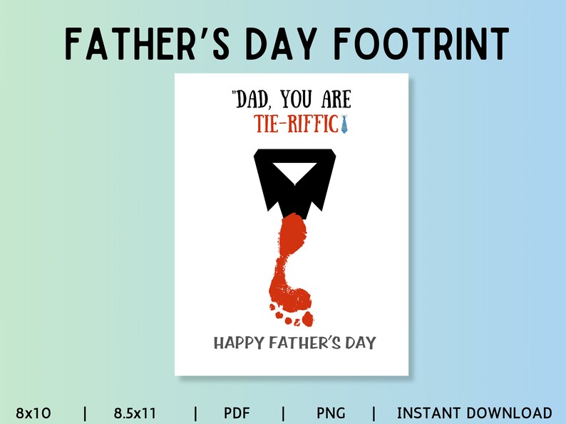 Fathers Day Footprint Art Fathers Day Craft Activity Keepsake Art Gift ...