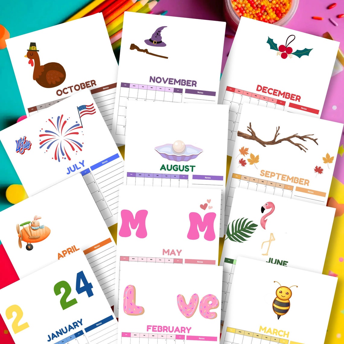 Printable Calendars 2024 Handprint Calendar Printable Handprint Craft