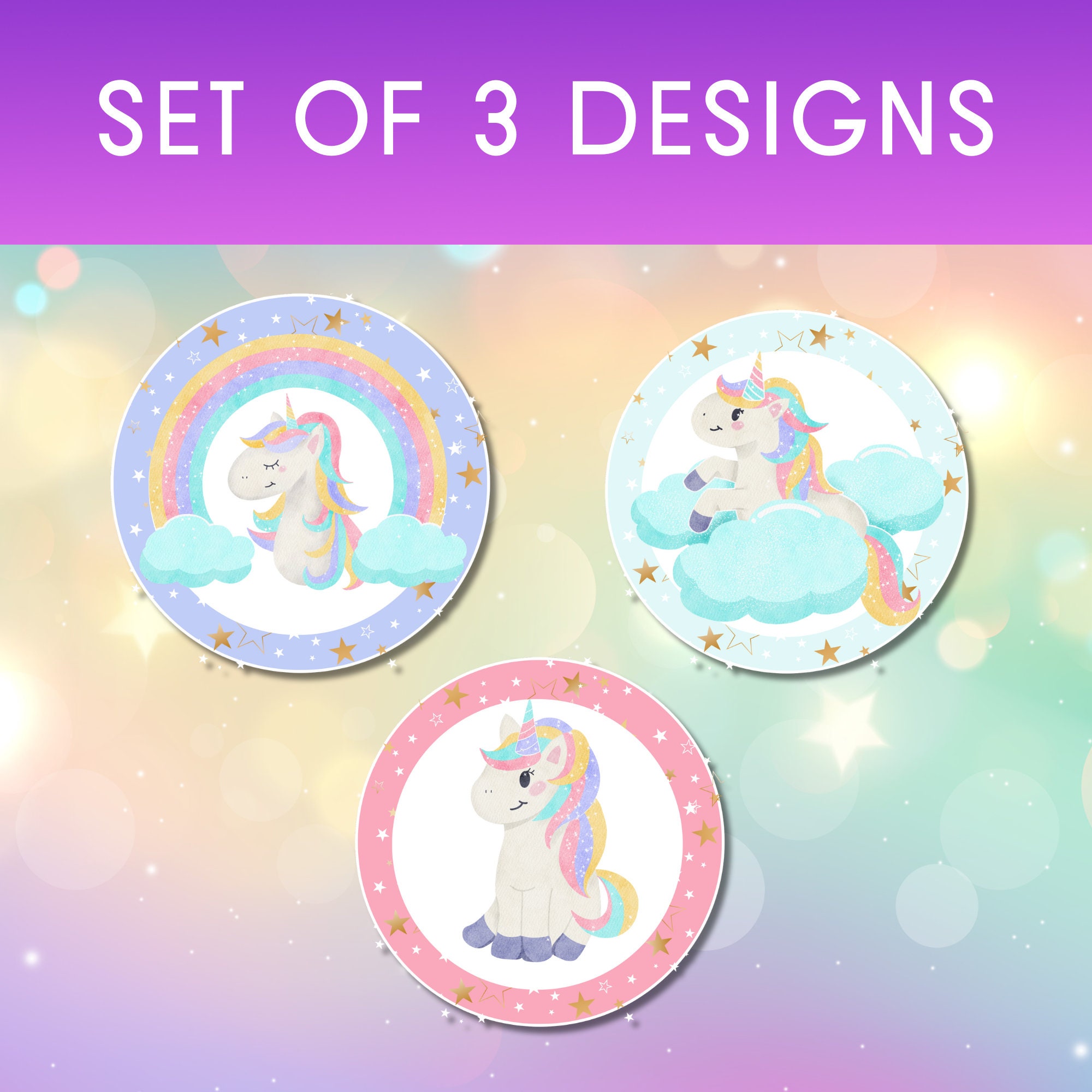 Unicorn Cupcake Toppers Printable Unicorn Cupcake Decoration - Etsy