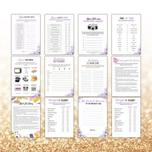 Adult Birthday Games Printable Games for Seniors Citizen Games Born in 70&#39;s Adult Party Games Bundle Birthday for Her 70th Birthday
