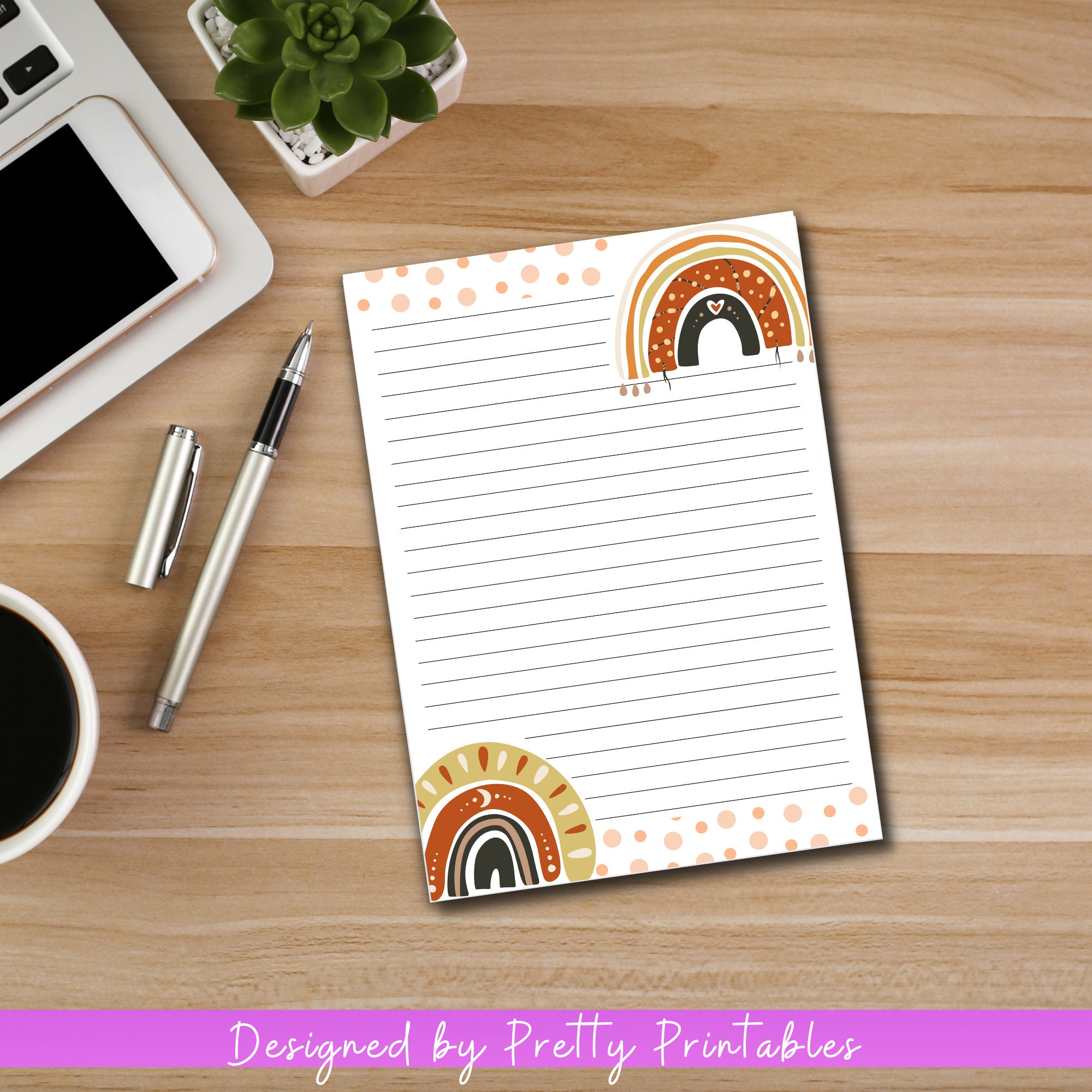 Printable Stationery Paper, Boho Paper, Boho Stationery, Letter Writing ...