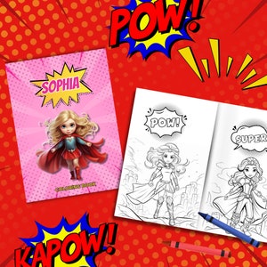Personalized Kids Coloring Book Custom Name Coloring Book for Kids Superhero Personalized Kids Birthday Gift Toddler Activity Book