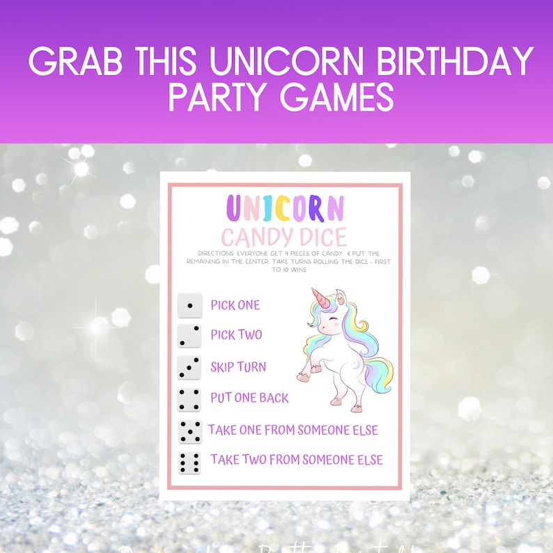 Printable Unicorn Party Games Unicorn Games Birthday Party Unicorn ...
