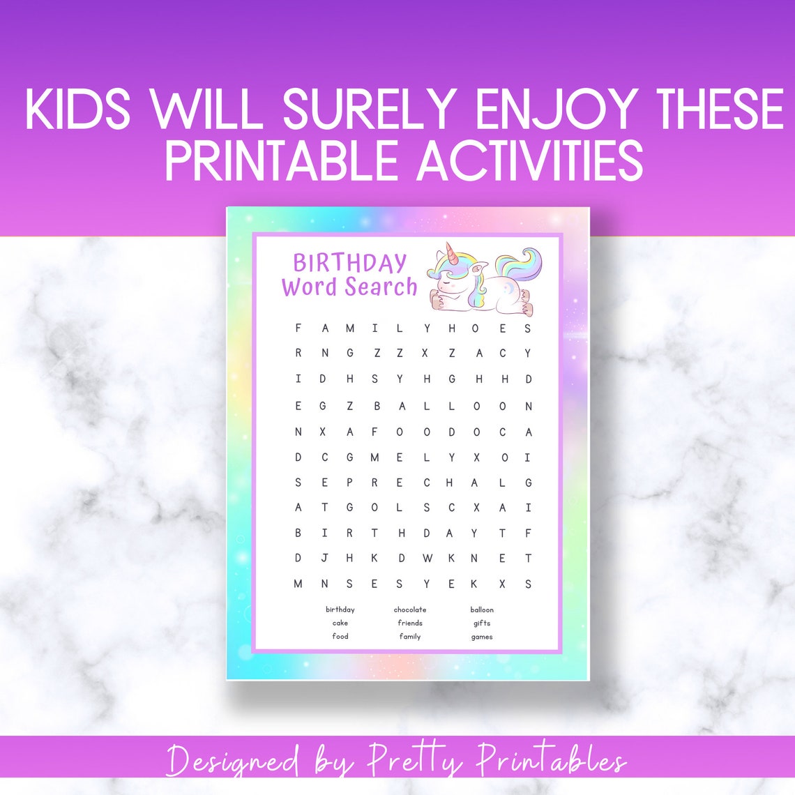 Printable Unicorn Party Games Unicorn Games Birthday Party - Etsy