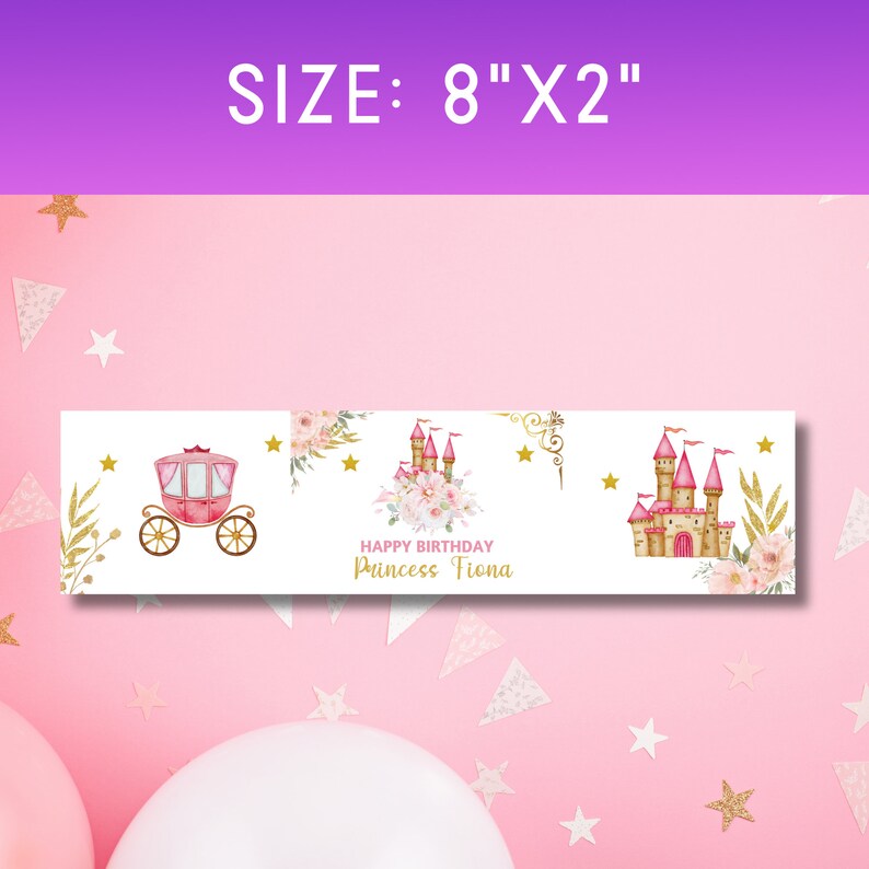 Editable Princess Bottle Water Label Template Princess Birthday Party ...