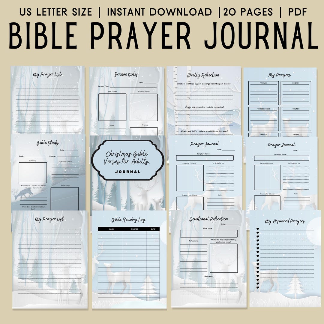 Prayer Journal Planner Winter Gray Theme Bible Christian Faith Journal ...