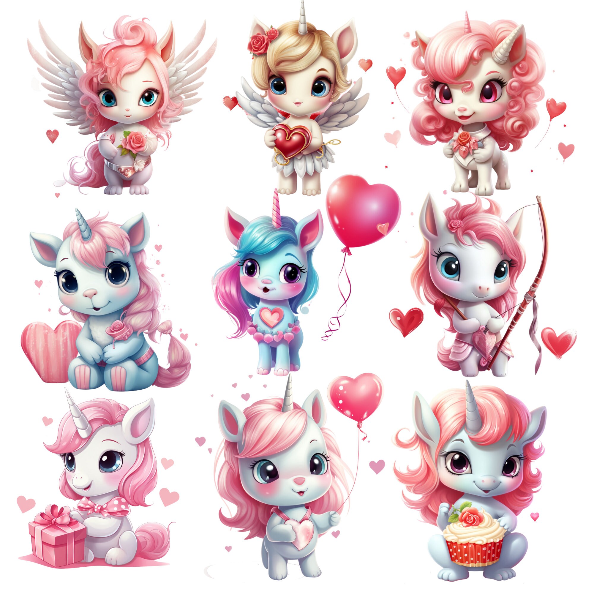 Unicorn Valentines PNG Clipart 40 Transparent Background Unicorn ...