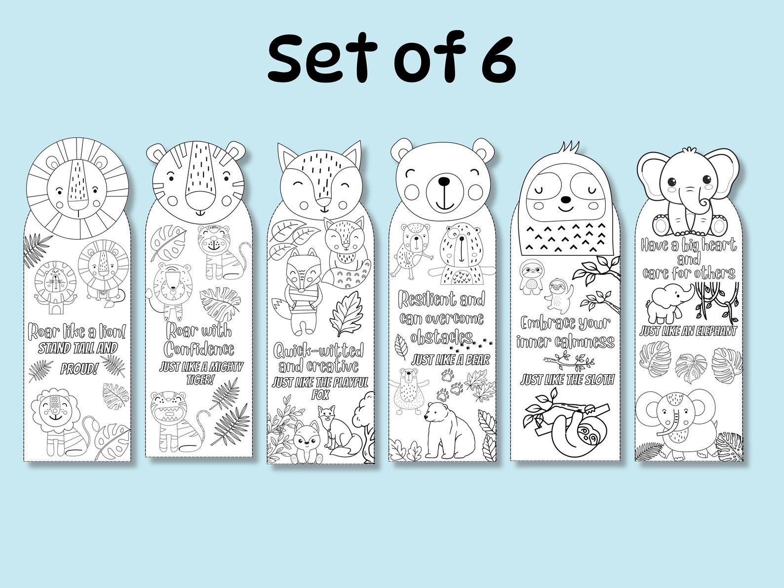 Coloring Bookmarks Kids Coloring Animals Printable Class School ...