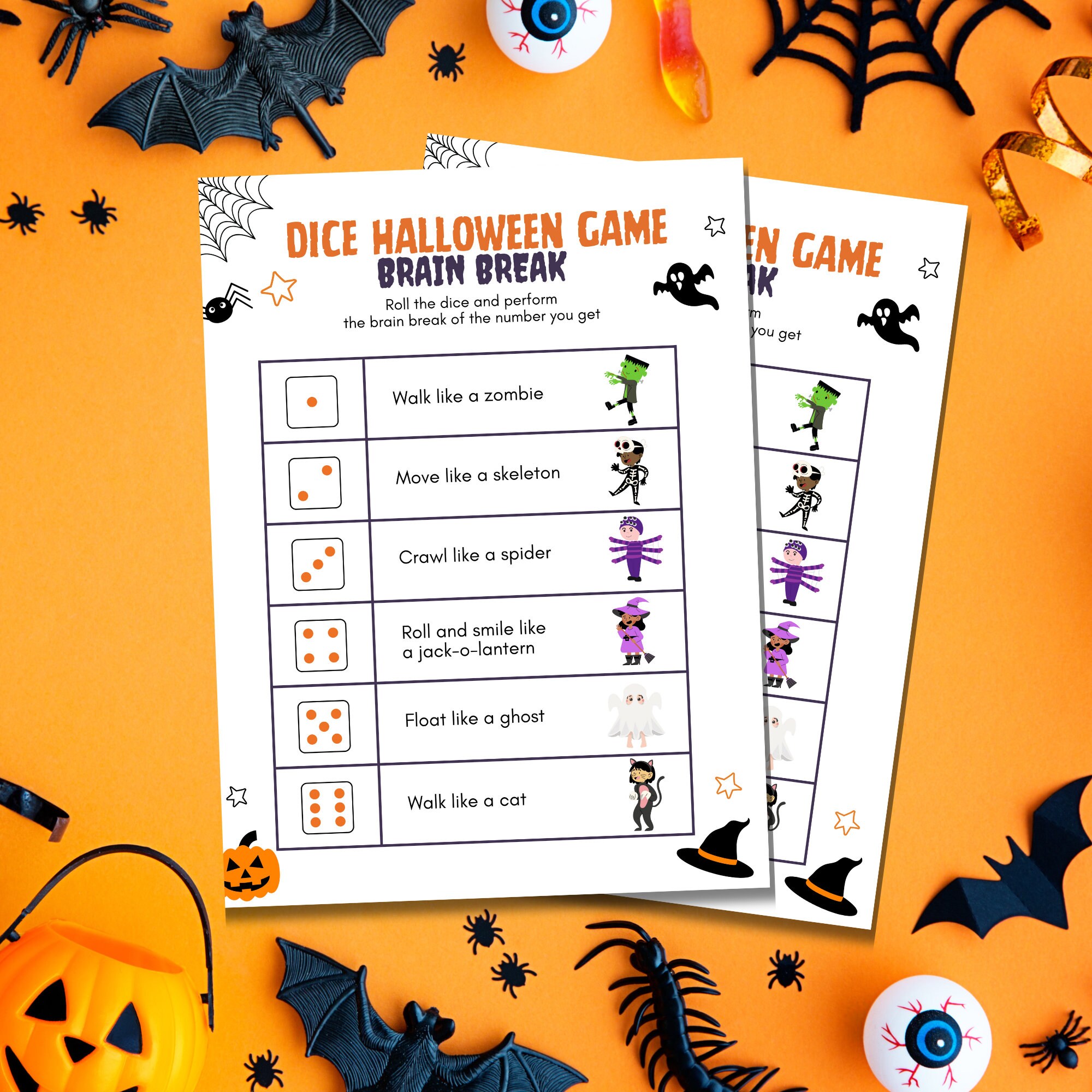 Halloween Dice Game Printable Halloween Party Games Classroom - Etsy ...