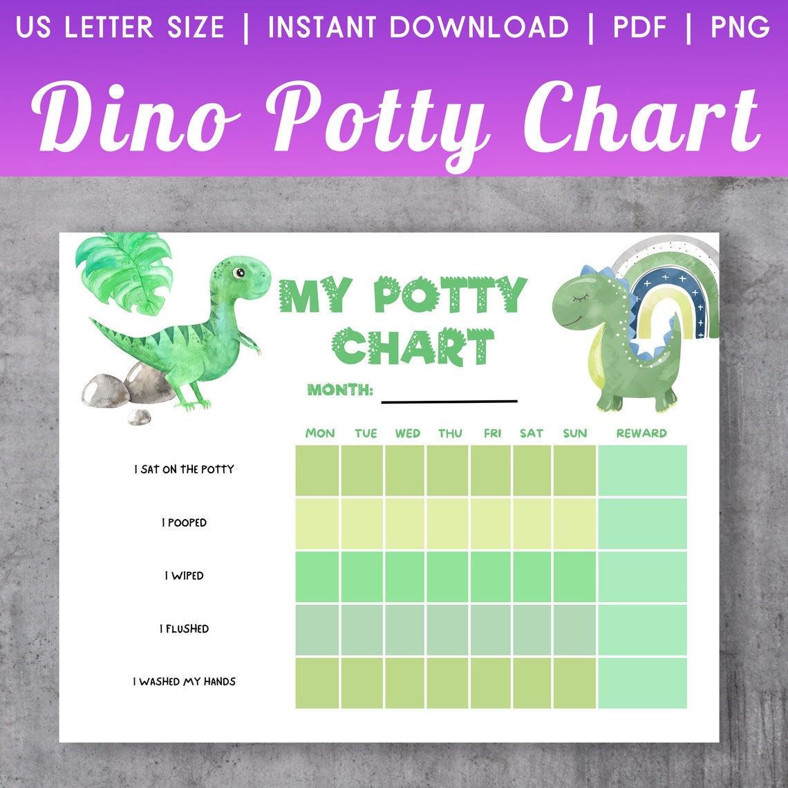 Potty Training Chart Printable, Potty Training Chart Boy, Reward Chart ...