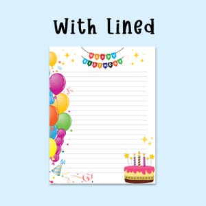 Printable Happy Birthday Stationary, Birthday Stationery Letter Writing ...