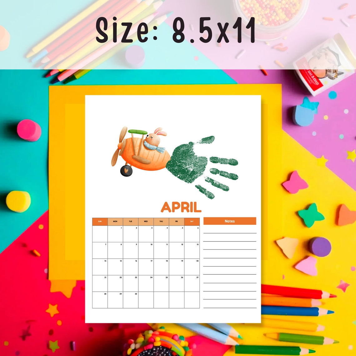 Printable Calendars 2024 Handprint Calendar Printable Handprint Craft