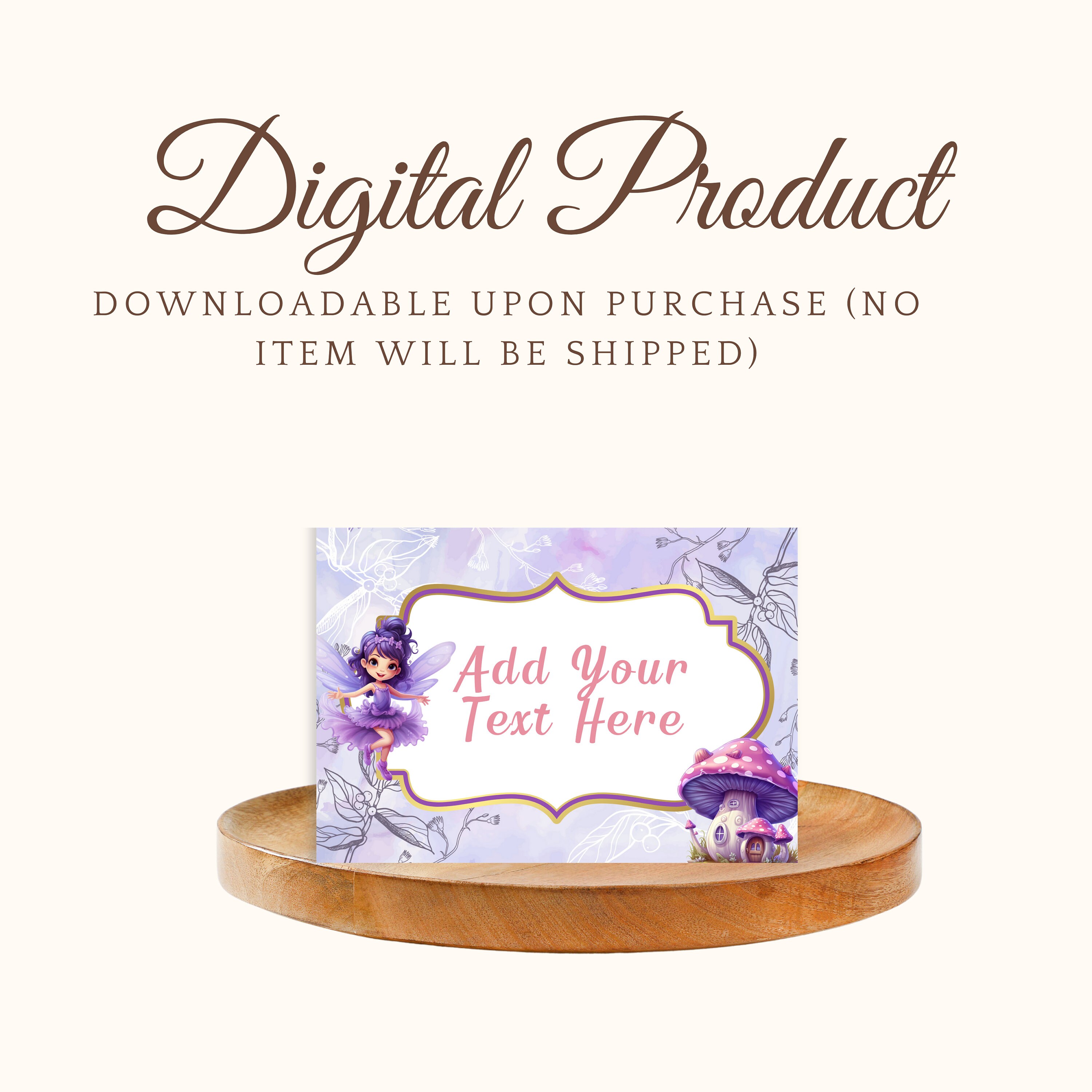 Editable Fairy Party Food Label Fairy Blank Food Tent Cards Labels ...