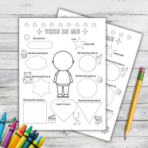 All About Me Preschool First Day of School Get To Know Me Back To School Printable Activity Writing Coloring Page School Activity Sheet