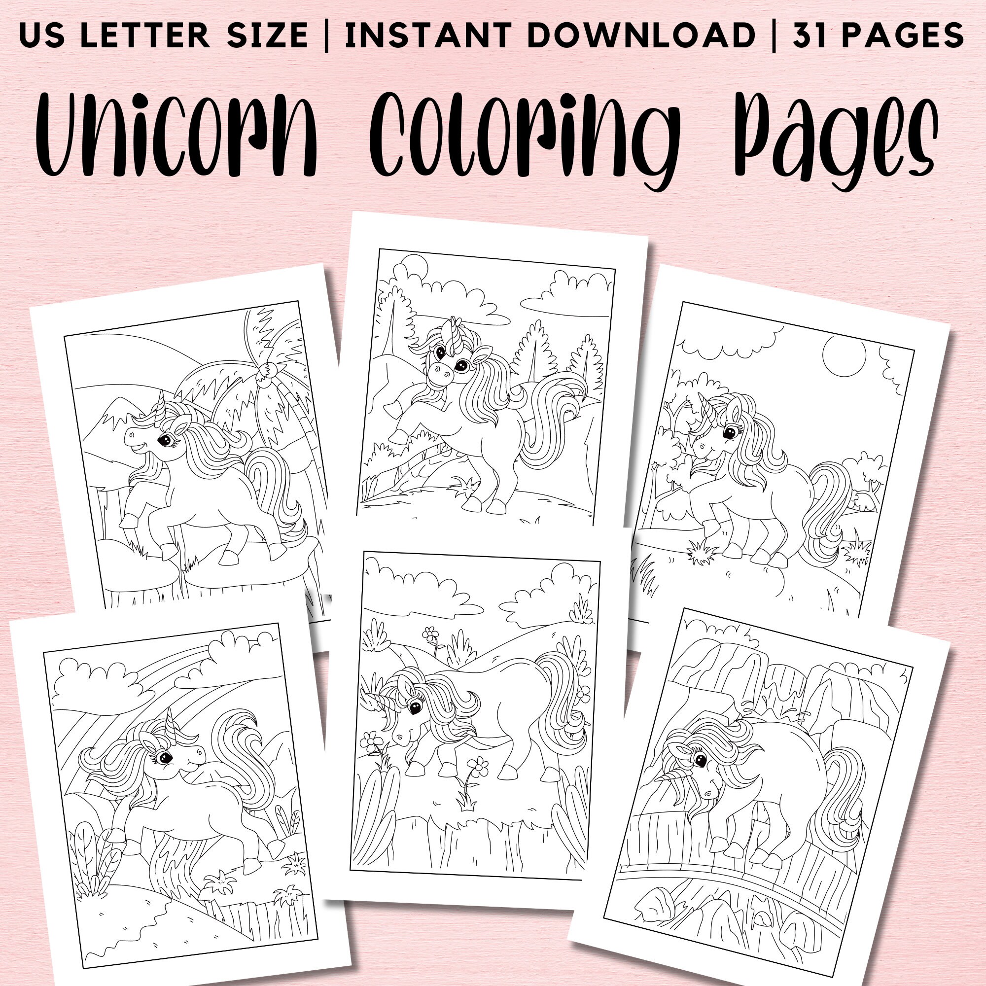 Unicorn Coloring Pages Kids 30 Printable Unicorn Activities Birthday ...
