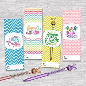 Ostern Stift Bleistift Geschenkhalter 4er-Set Eltern Leckereien für Klasse Geschenk für Mutter von Kind Büro Geschenk Set Lehrer Geschenk Hübsche Osterkarten