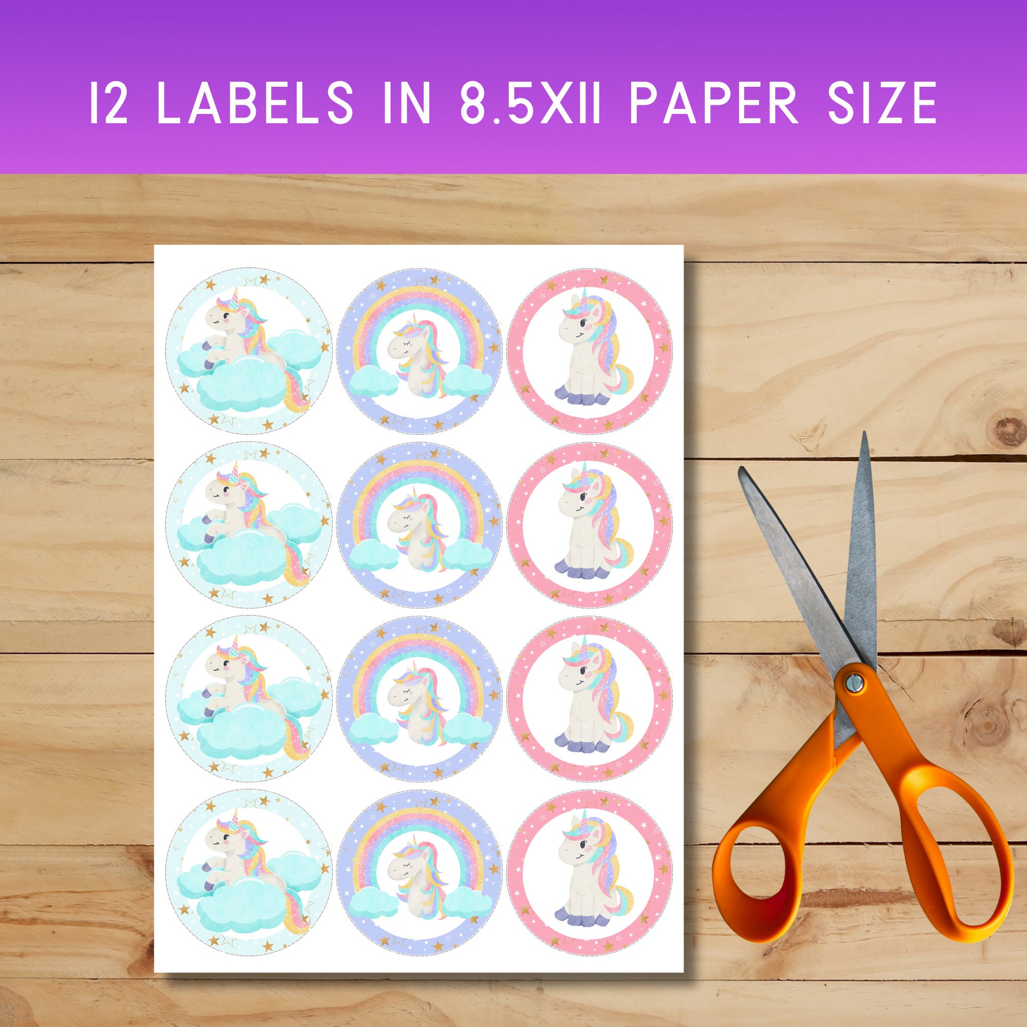 Unicorn Cupcake Toppers Printable Unicorn Cupcake Decoration Unicorn ...