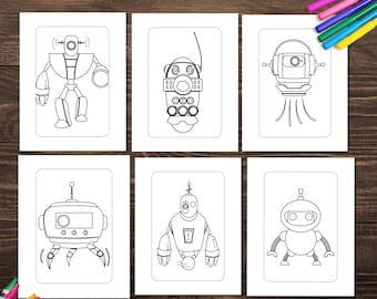Robot Coloring Pages Robot Activity Book Kids Worksheets Printable Coloring Sheets for Kids Coloring Book Robot Printable Robot Activities