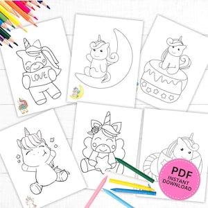Unicorn Coloring Pages Printable Unicorn Birthday Party Favors Unicorn Coloring for Kids Preschool Unicorn Printable Girls Coloring Pages