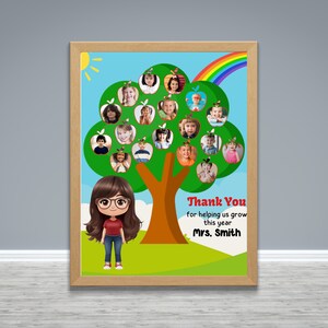 Teacher Appreciation Gift, Custom Teacher Appreciation Gift, Custom Portrait Gift Digital Download, End of Year Thank you gift From Class
