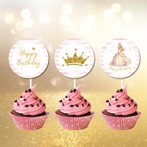 Princess Cupcake Toppers Princess Cupcake Toppers Printable Cupcake Toppers Birthday Princess Party Décor Castle Cupcake Topper