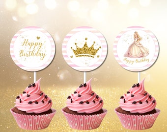 Princess Cupcake Toppers Princess Cupcake Toppers Printable Cupcake Toppers Birthday Princess Party Décor Castle Cupcake Topper
