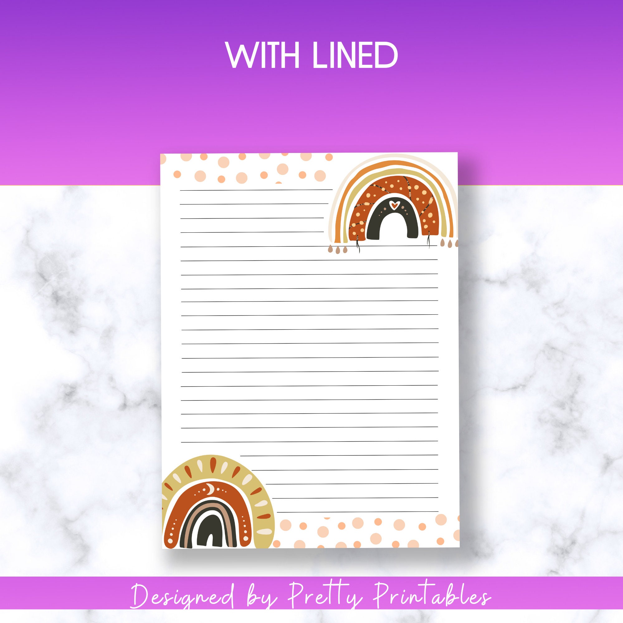 Printable Stationery Paper, Boho Paper, Boho Stationery, Letter Writing ...
