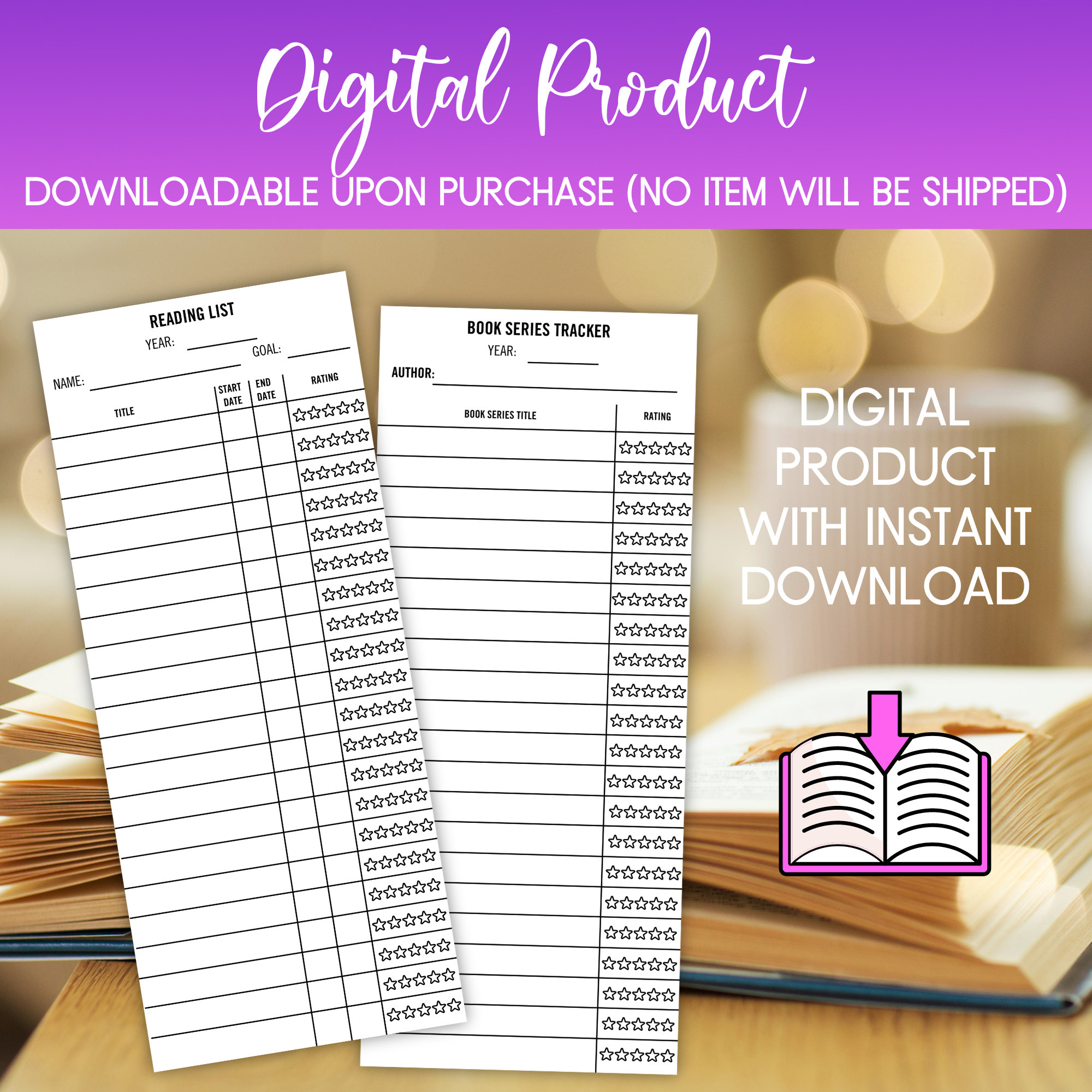 Reading List Bookmark Printable Reading Bookmark Book Reading List